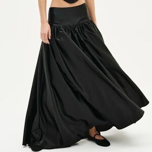 $319 NWT Black For Love And Lemons “Nelly” Maxi A-Line Skirt Sz Medium